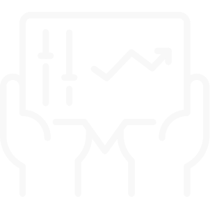 icon of hands holding statistics