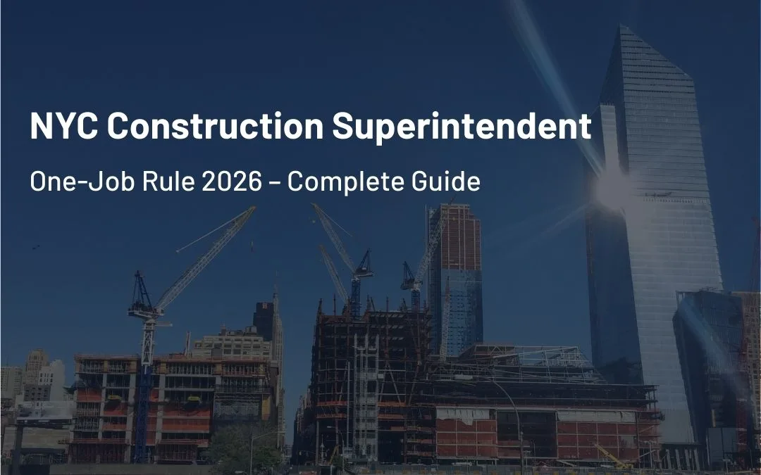 NYC Construction Superintendent One-Job Rule